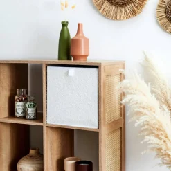 Cube de rangement pliable, tissu bouclette