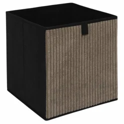 Cube de rangement pliable, velours côtelé
