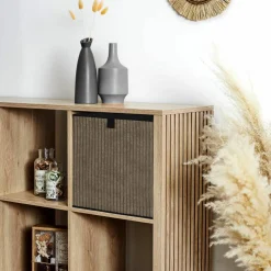 Cube de rangement pliable, velours côtelé