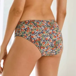 Culotte brodée forme midi coton imprimé petites fleurs Olbia - lot de 2