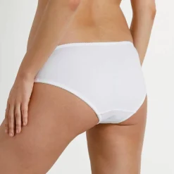 Culotte brodée forme midi coton uni Olbia - lot de 2