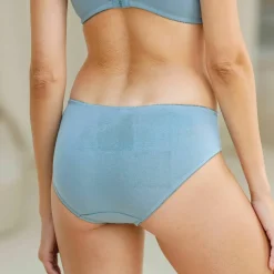 Culotte brodée forme midi coton uni Olbia - lot de 2