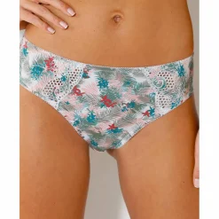Culotte coton brodé Olbia imprimé feuillage - lot de 2