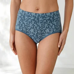 Culotte coton forme maxi unie bleue et imprimée pissenlit - lot de 7