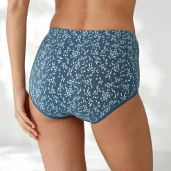 Culotte coton forme maxi unie bleue et imprimée pissenlit - lot de 7