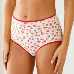 Culotte coton stretch forme maxi imprimé "cerises" - Lot de 4