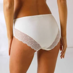 Culotte forme maxi coton uni stretch et dentelle - lot de 3