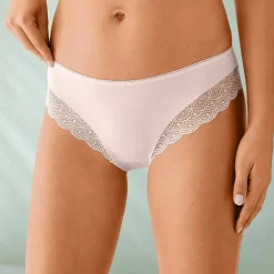 Culotte forme midi coton uni stretch et dentelle - lot de 3