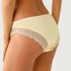 Culotte forme midi coton uni stretch et dentelle - lot de 3