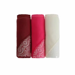 Culotte forme tanga en coton et dentelle - lot de 3