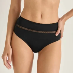 Culotte haute microfibre et tulle plumetis effet seconde peau Paia - lot de 2