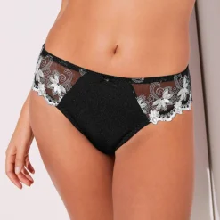 Culotte maille satinée et tulle brodé Calenca