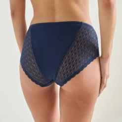 Culotte maxi coton dentelle unie Coria - lot de 2
