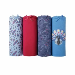 Culotte maxi coton stretch imprimé "paon" - lot de 4