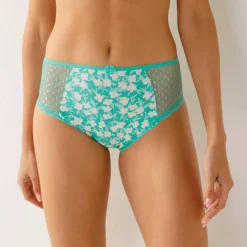 Culotte maxi dentelle coton uni et imprimé fleurs Tropea - lot de 4