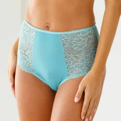 Culotte microfibre et dentelle stretch forme maxi taille haute - lot de 2