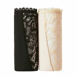 Culotte microfibre et dentelle stretch forme tanga taille haute - lot de 2