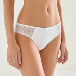 Culotte midi coton dentelle unie Coria - lot de 2