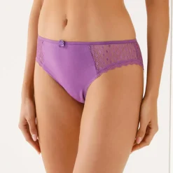 Culotte midi coton dentelle unie Coria - lot de 2