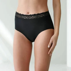 Culotte supermaxi coton stretch ceinture dentelle - lot de 2
