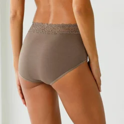 Culotte supermaxi coton stretch ceinture dentelle - lot de 2