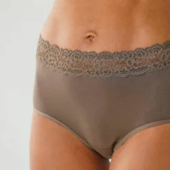 Culotte supermaxi coton stretch ceinture dentelle - lot de 2