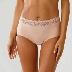 Culotte supermaxi coton stretch ceinture dentelle - lot de 2