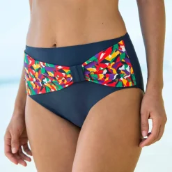Culotte taille haute drapée imprimée, Toboki