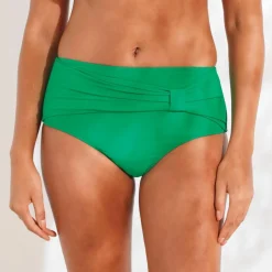 Culotte taille haute drapée unie, Solaro