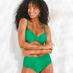 Culotte taille haute drapée unie, Solaro