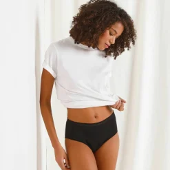 Culotte taille haute menstruelle en coton biologique (**) lavable - flux abondant