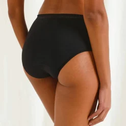 Culotte taille haute menstruelle en coton biologique (**) lavable - flux abondant