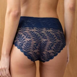 Culotte taille haute microfibre et dentelle grand confort invisible - Lot de 2