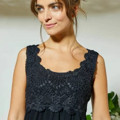 Débardeur col rond macramé