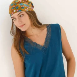 Débardeur col V dentelle