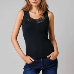 Débardeur coton et dentelle - lot de 2