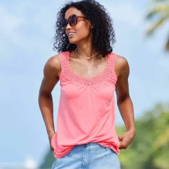 Débardeur macramé, coton-viscose