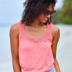 Débardeur macramé, coton-viscose