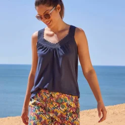 Débardeur macramé, coton-viscose