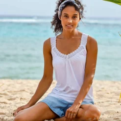 Débardeur macramé, coton-viscose