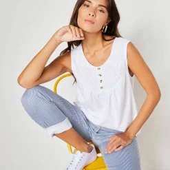 Débardeur à plastron macramé