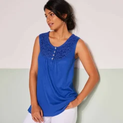 Débardeur à plastron macramé