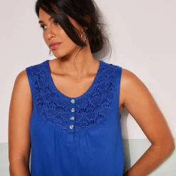 Débardeur à plastron macramé