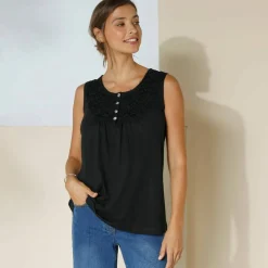 Débardeur à plastron macramé