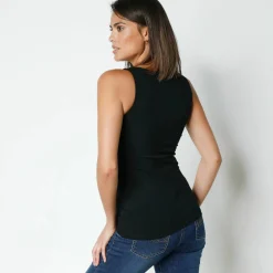 Débardeur post-opératoire à brassière intégrée en coton stretch