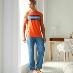 Débardeur pyjama rayures coton