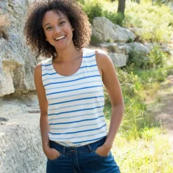 Débardeur rayé, maille jersey