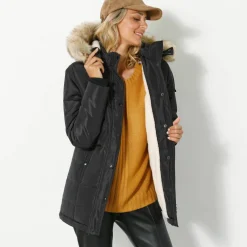 Doudoune à capuche imperméable, doublée polaire sherpa