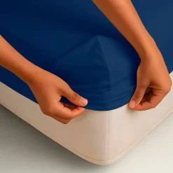 Drap-housse irrétrécissable uni coton
