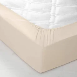 Drap-housse uni coton grands bonnets 40 cm